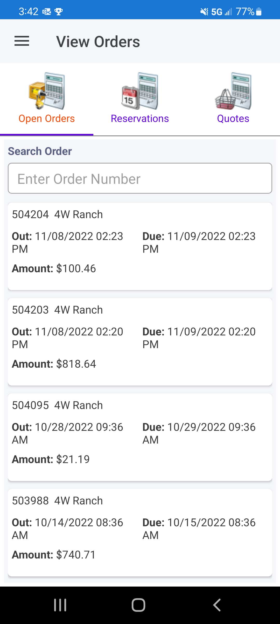FocalPoint Mobile View Orders